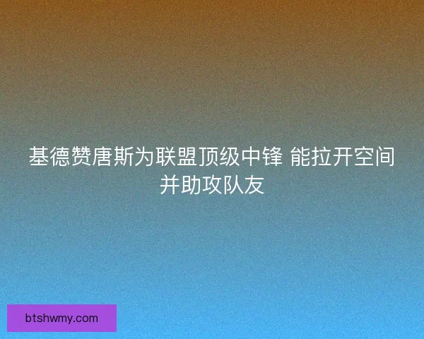 基德赞唐斯为联盟顶级中锋 能拉开空间并助攻队友 基德赞唐斯为联盟顶级中锋 能拉开空间并助攻队友